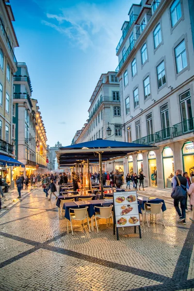 Lisbon Portugal October 2018 City Streets Tourists Night — Stock Photo, Image