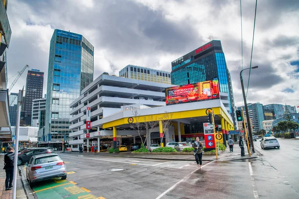 Wellington Nieuw Zealand September 2018 Stadsgebouwen Een Regenachtige Dag — Stockfoto