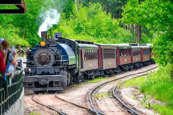 Keystone Červen 2019 Vlak Black Hills Central Railroad Tohle Slavná — Stock fotografie