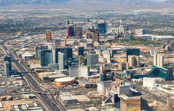 Verbazingwekkend Uitzicht Strip Las Vegas Met Skyline Van Stad Het — Stockfoto