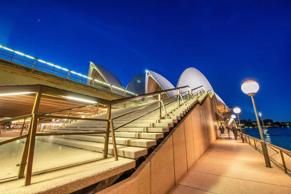 Sydney August 2018 Sydney Opera House Natten Det Berømt Turistattraksjon – stockfoto