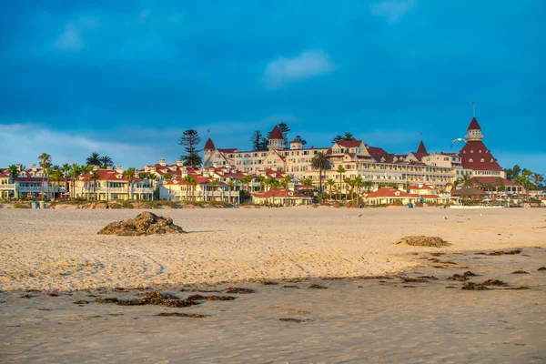 San Diego Coronado Hotel Bij Zonsondergang Langs Het Strand — Stockfoto