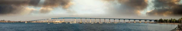 San Diego Ponte Coronado Vista Panorâmica Pôr Sol — Fotografia de Stock