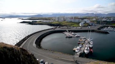 Stykisholmur Port hava görüntüsü, İzlanda Yavaş çekim