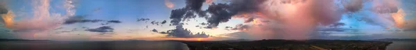 Composición Panorámica Del Cielo Atardecer Desde Dron — Foto de Stock
