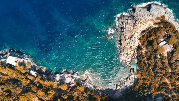 Costa Amalfitana Punta Campanella Perto Sorrento Vista Aérea Incrível Drone — Fotografia de Stock