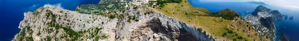 Capri Italien Fantastisk Panorama Drönare Utsikt Från Solaro Solig Sommardag — Stockfoto