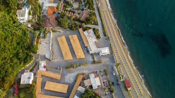 Luftaufnahme Des Strandes Von Ischia Citara Bei Sonnenuntergang Mit Sand — Stockfoto