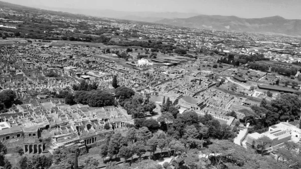 Pompei Itálie Letecký Pohled Staré Město Pohledu Drona Letní Sezóně — Stock fotografie