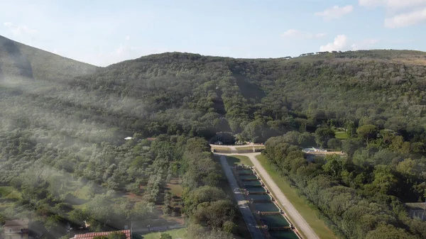 Reggia Caserta Italien Luftaufnahme Berühmter Königlicher Baugärten Von Einer Drohne — Stockfoto