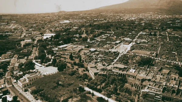 Πομπήιος Ιταλία Αεροφωτογραφία Της Παλιάς Πόλης Από Την Άποψη Drone — Φωτογραφία Αρχείου