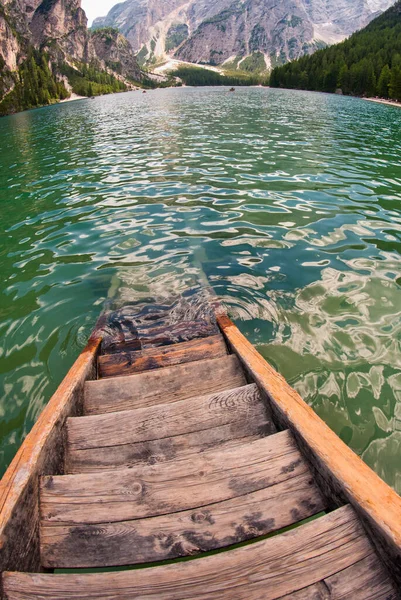 Lago Braies Sulle Dolomiti Italia — Foto Stock