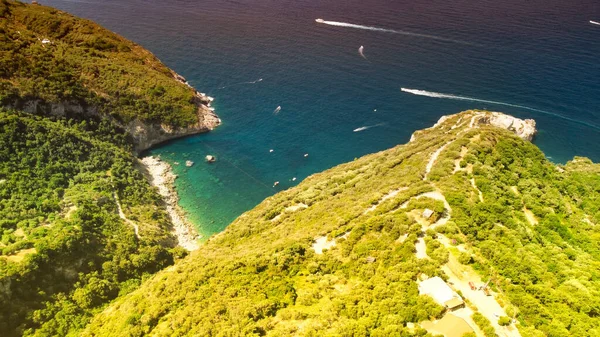 Wybrzeże Amalfi Punta Campanella Koło Sorrento Niesamowity Widok Lotu Ptaka — Zdjęcie stockowe