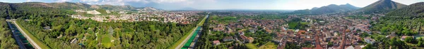 Reggia Caserta Itálie Letecký Pohled Slavné Královské Zahrady Dronu Letní — Stock fotografie