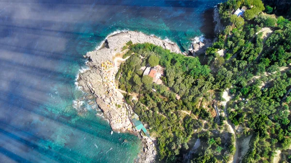 Face Shape Amalfi Coast Punta Campanella Sorrento Amazing Aerial View — Stock Photo, Image