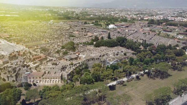 Pompeji Italien Luftaufnahme Der Altstadt Aus Der Vogelperspektive Der Sommersaison — Stockfoto