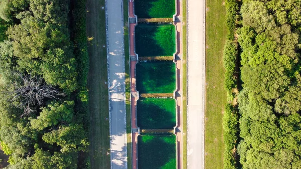 Reggia Caserta Italien Luftaufnahme Der Berühmten Königlichen Gebäude Gärten Und — Stockfoto