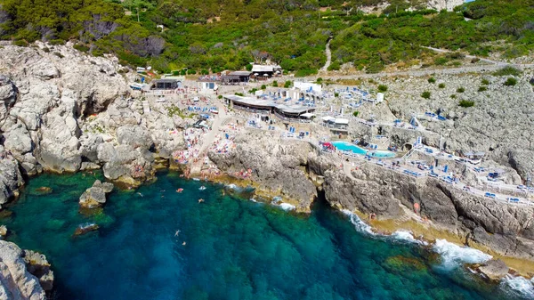 Incredibile Veduta Aerea Della Costa Caprese Lungo Faro Durante Stagione — Foto Stock