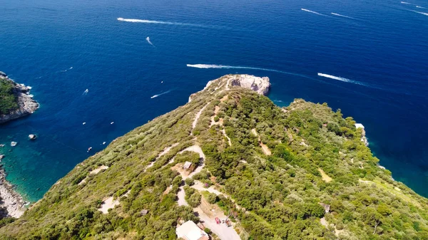 Pobřeží Amalfi Punta Campanella Sorrenta Úžasný Letecký Pohled Dronu Letní — Stock fotografie