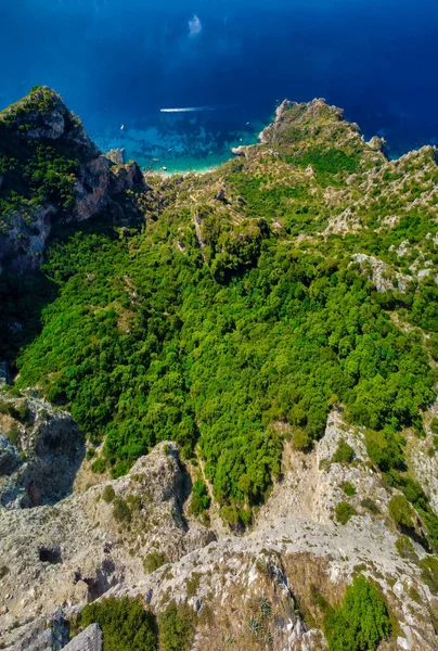 Capri Itálie Úžasný Panoramatický Výhled Kopce Solaro Slunečného Letního Dne — Stock fotografie