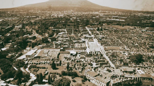 Pompei Italy Aerial View Old City Drone Viewpoint Summer Season — Stock Photo, Image