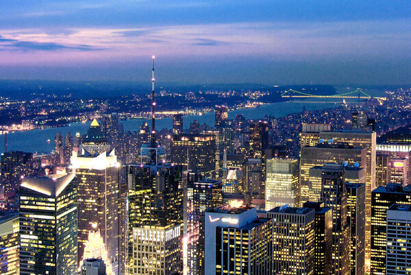 Night View of New York City from Empire State Building