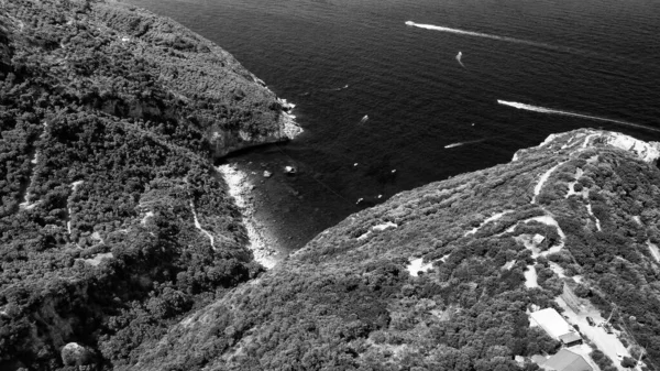 Costa Amalfitana Punta Campanella Perto Sorrento Vista Aérea Incrível Drone — Fotografia de Stock