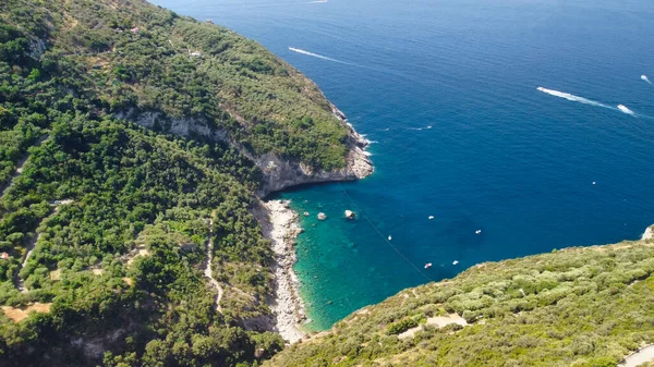 Wybrzeże Amalfi Punta Campanella Koło Sorrento Niesamowity Widok Lotu Ptaka — Zdjęcie stockowe