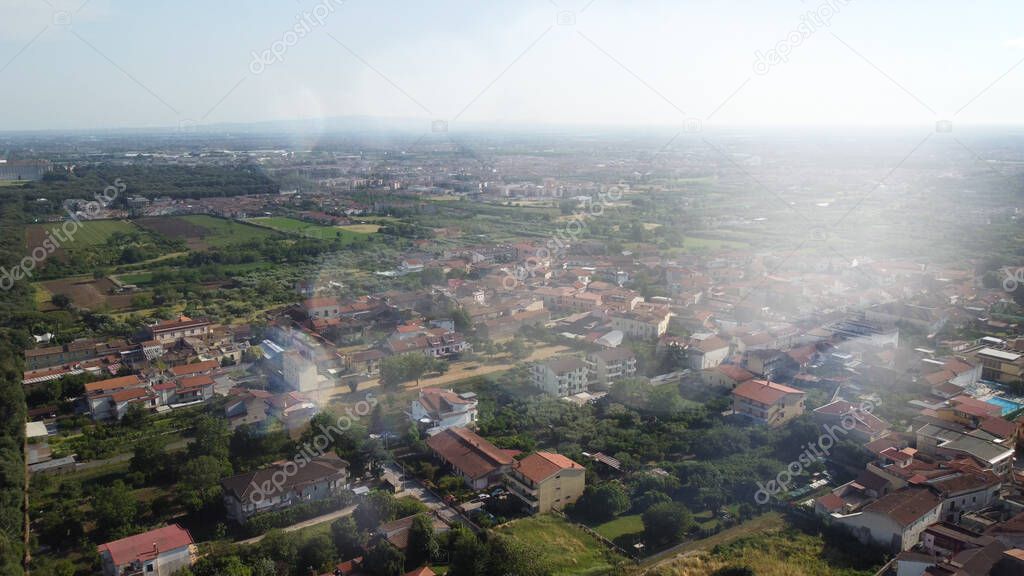 Caserta, Italy. Aerial view of the city from the famous Reggia