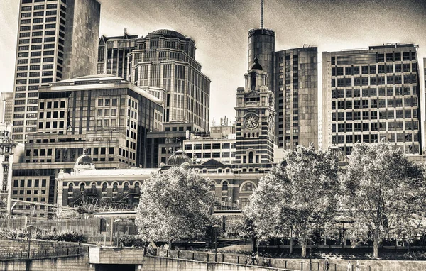 Melbourne Victoria Australië Skyline Van Mooie Stad — Stockfoto