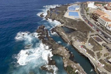 Tenerife dağlar, havadan görünümü.