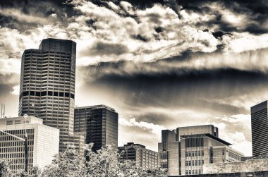 Modern siluet ve Denver, Colorado 'nun binaları.