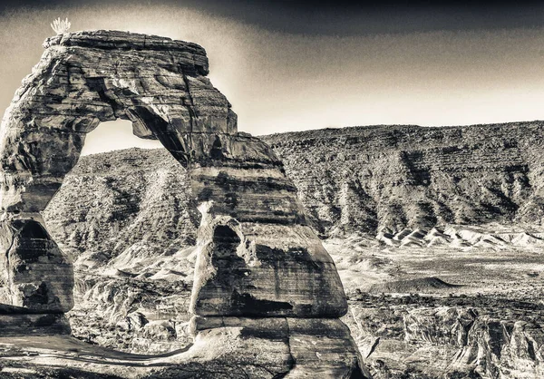 Delikat Arch Vacker Sommardag Arches National Park Utah — Stockfoto