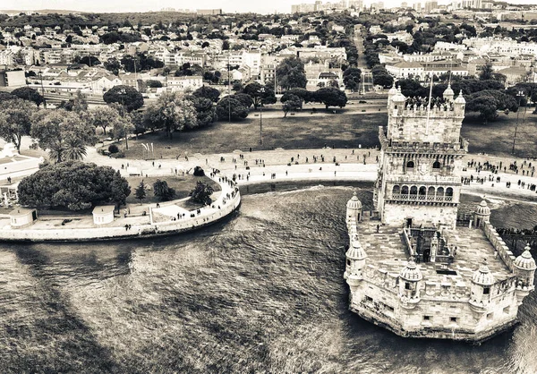 Vue Aérienne Lisbonne Tour Belem Tage Portugal — Photo