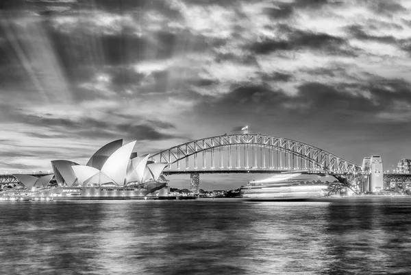 Sydney Nova Gales Sul Vista Incrível Pôr Sol Harbour Bridge — Fotografia de Stock