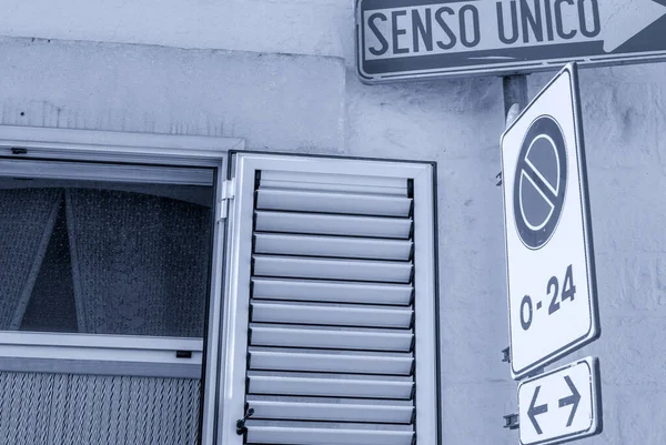 One Way Street Sign Italy — Stock Photo, Image