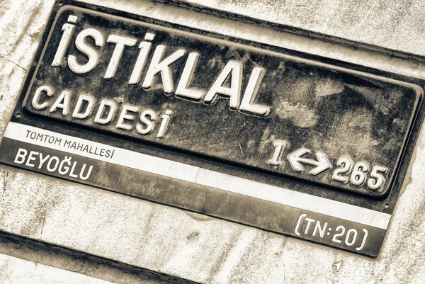 Istiklal Caddesi Estambul Señal Calle — Foto de Stock