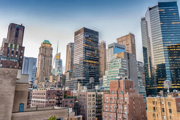 Luchtfoto Van Manhattan Wolkenkrabbers New York City — Stockfoto