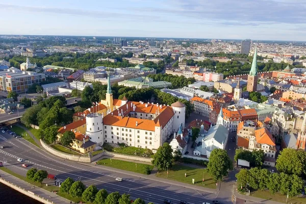 Veduta Aerea Riga Tramonto Estivo Lettonia — Foto Stock