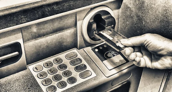 Woman Hand Withdrawing Money Atm — Stock Photo, Image