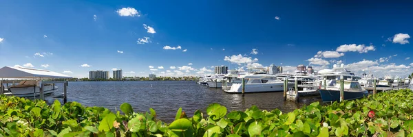 West Palm Beach Ruari 2016 Panoramautsikt Över Stadshamnen Och Båtar — Stockfoto