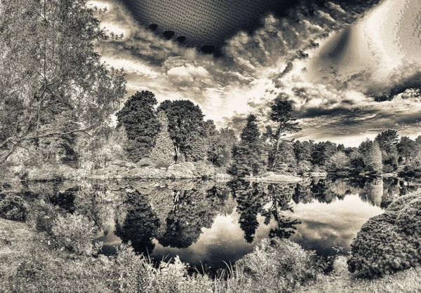 Blick Auf Den Hadlock Pond Der Laubzeit Baumfarben Acadia National — Stockfoto