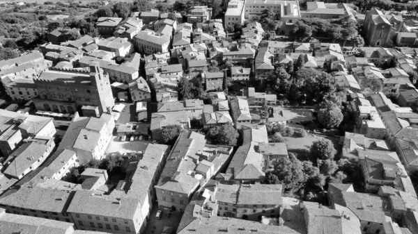 Orvieto Středověké Město Střední Itálii Úžasný Letecký Pohled Bezpilotního Letounu — Stock fotografie