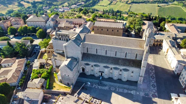 Orvieto Ville Médiévale Centre Italie Vue Aérienne Incroyable Depuis Drone — Photo