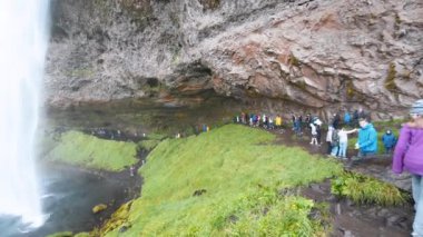 ICELAND - Temmuz 2019 Yaz mevsiminde Seljalandsfoss Şelaleleri ve Dağları