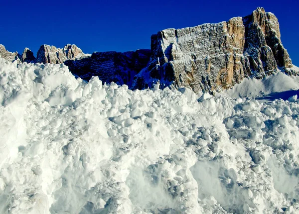 Snöiga Landskap Dolomiter Bergen Vintersäsongen Italien — Stockfoto
