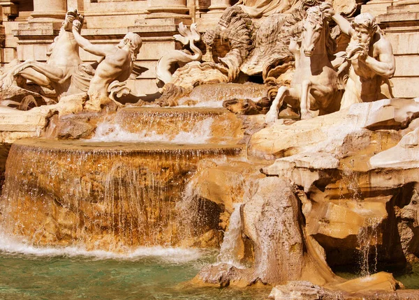 Dettaglio Architettonico Fontana Trevi Roma Italia — Foto Stock