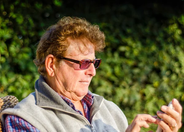 Senior Retired Man Enjoying Electronic Gadget Italy — Stock Photo, Image