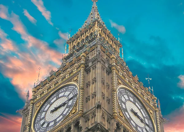 Big Ben Dramatický Pohled Londýn — Stock fotografie