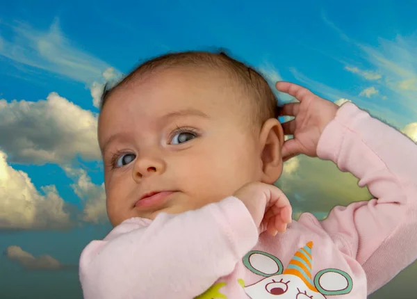 Baby Face Sky Background Italy — Stock Photo, Image